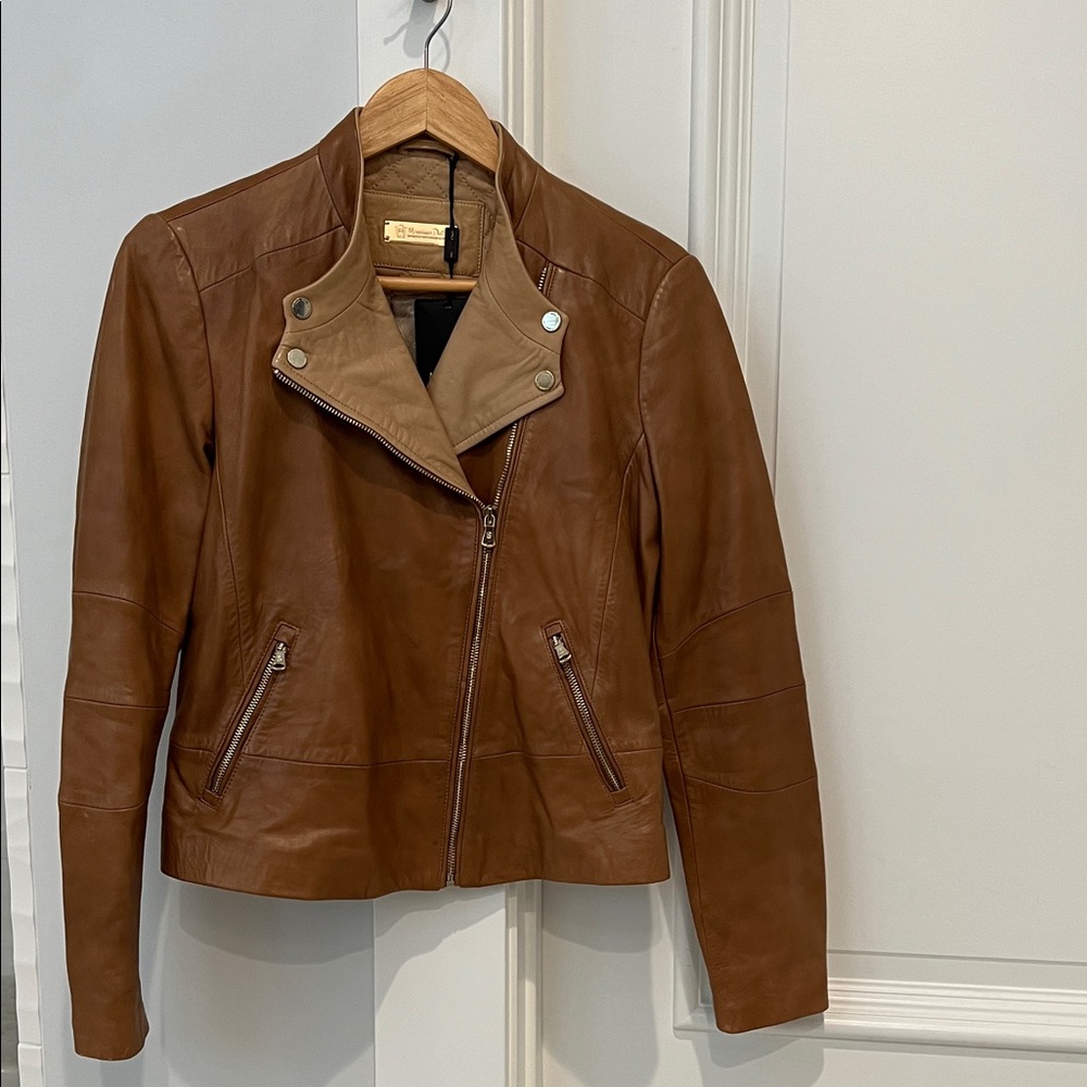 Massimo Dutti Tan Leather jacket